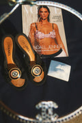 Chanel 2002 Cruise 02C CC Medallion Mule Heels | Vintage Y2K Karl Lagerfeld Era Sandals