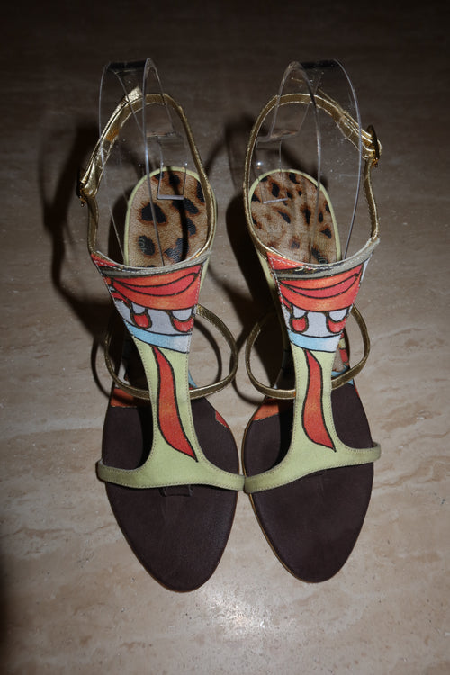 Roberto Cavalli Leopard Strappy Heel