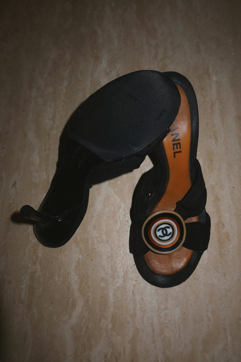 Chanel 2002 Cruise 02C CC Medallion Mule Heels | Vintage Y2K Karl Lagerfeld Era Sandals